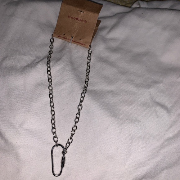 Brandy Melville Jewelry - Brandy Melville Silver Safety Pin Chain Necklace